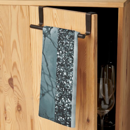 Luipaard Marmer Glitter Strepen Glam 2 Theedoek (Derde Gevouwen)