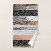 Luipaard Marmer Glitter Strepen Glam 3 Bad Handdoek (Handdoek)