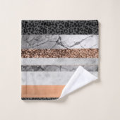 Luipaard Marmer Glitter Strepen Glam 3 Bad Handdoek (Wasdoekje)