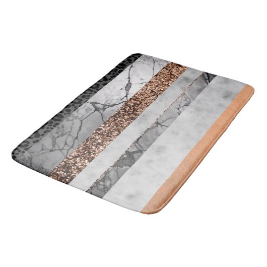 Luipaard Marmer Glitter Strepen Glam 3 Badmat (Gekanteld)