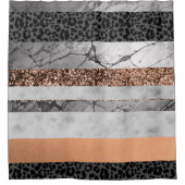 Luipaard Marmer Glitter Strepen Glam 3 Douchegordijn (Voorkant)