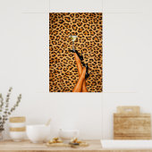 Luipaard Martini Poster, Glam Mode Muurkunst Poster (Keuken)