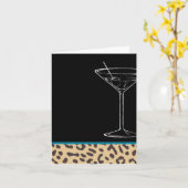 luipaard martini verjaardag kaart (Gele Bloem)