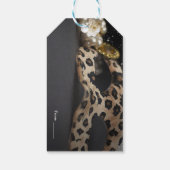 Luipaard Masquerade Masker & Parel Verjaardagsfees Cadeaulabel (Achterkant)