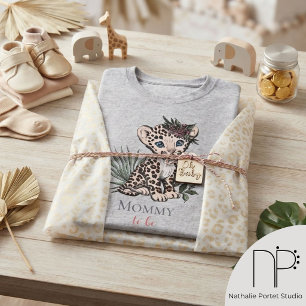 Luipaard Meisje Welp Moeder Wordt Baby Borrel T-shirt
