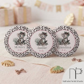 Luipaard Meisje Welp Roze Speld Ronde Button 5,7 Cm