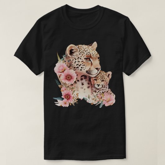 Luipaard met baby 1 t-shirt (Design voorkant)
