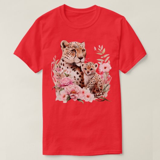 Luipaard met baby t-shirt (Design voorkant)