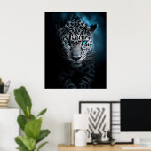 Luipaard met Blue Eyes Poster (Thuiskantoor)