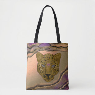Luipaard met geode tote bag