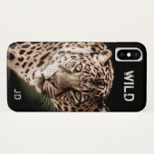 Luipaard met monogram Case-Mate iPhone case (Achterkant (horizontaal))