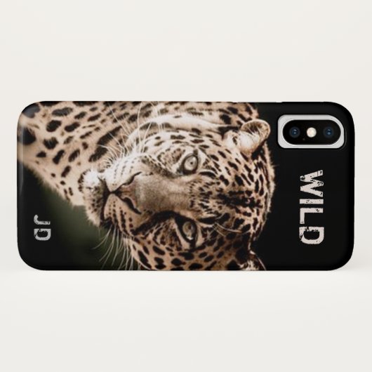 Luipaard met monogram Case-Mate iPhone case (Achterkant (horizontaal))