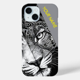 Luipaard met naam aanpassen iPhone 15 case