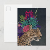 Luipaard met tropisch hoofdartikel briefkaart (Voorkant / Achterkant)
