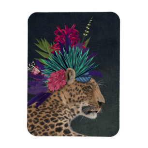 Luipaard met tropisch hoofdartikel magneet