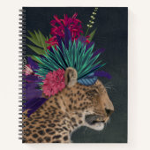 Luipaard met tropisch hoofdartikel notitieboek (Voorkant)