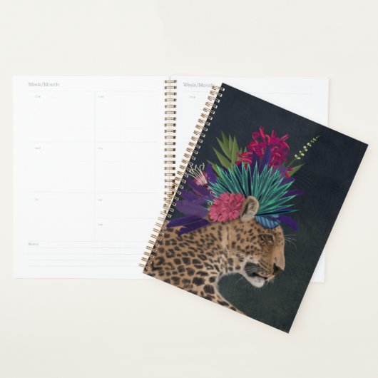 Luipaard met tropisch hoofdartikel planner (Display)