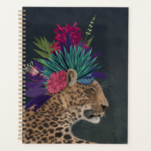 Luipaard met tropisch hoofdartikel planner