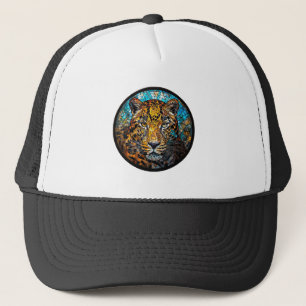Luipaard met warme en koele tinten trucker pet