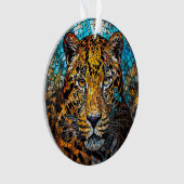Luipaard met warme en koele tonen ornament (voorkant)