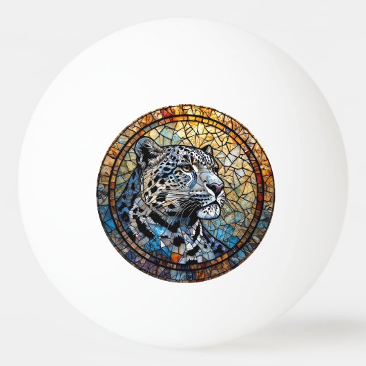 Luipaard met warme en koele tonen pingpongbal (Voorkant)
