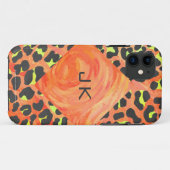 Luipaard Monogram Oranje en Gele Print Case-Mate iPhone Case (Achterkant (horizontaal))