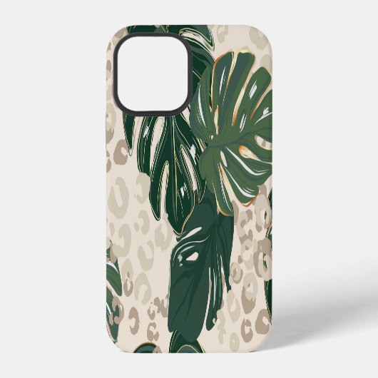 Luipaard Monstera: Jungleprint vintage. iPhone Hoesje (Achterkant)