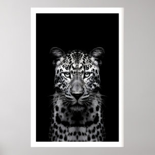 Luipaard Muurkunst Zwart en Wit Fotografie Poster