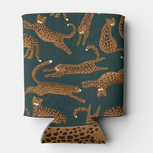 Luipaard Oerwoud: Dierenprint . Blikjeskoeler (Achterkant)