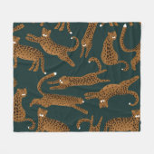 Luipaard Oerwoud: Dierenprint . Fleece Deken (Voorkant (Horizontaal))