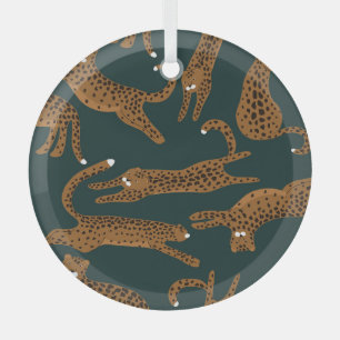 Luipaard Oerwoud: Dierenprint . Glas Ornament