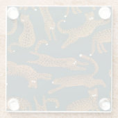 Luipaard Oerwoud: Dierenprint . Glazen Onderzetter (Achterkant)