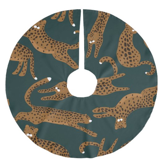 Luipaard Oerwoud: Dierenprint . Kerstboom Rok (Voorkant)