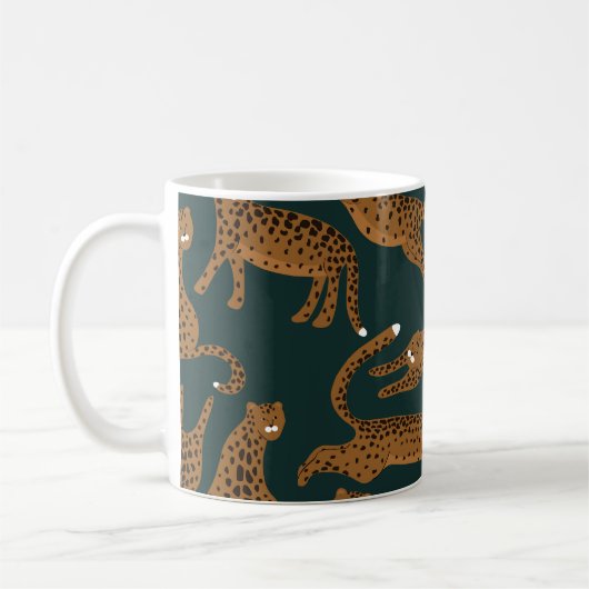 Luipaard Oerwoud: Dierenprint . Koffiemok (Links)