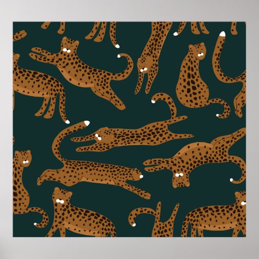 Luipaard Oerwoud: Dierenprint . Poster (Voorkant)