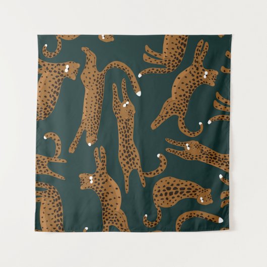 Luipaard Oerwoud: Dierenprint . Wandkleed (Voorkant (horizontaal))