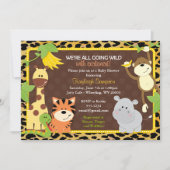 Luipaard Oerwoud Friends Baby Shower Invitaties Kaart (Voorkant)