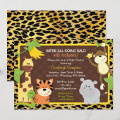 Luipaard Oerwoud Friends Baby Shower Invitaties Kaart (Voorkant / Achterkant)