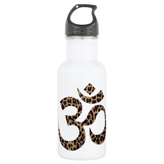 Luipaard OM Symbool 18oz Roestvrij Waterfles (Voorkant)