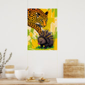 Luipaard ontmoet stekelvarken – Gewaagde jungle-on Poster (Keuken)