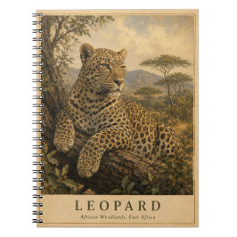 Luipaard Oost-Afrikaanse bossen VINTAGE Notitieboek
