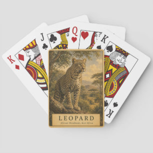 Luipaard Oost-Afrikaanse bossen VINTAGE Pokerkaarten