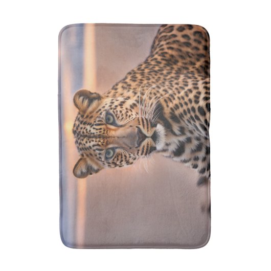 Luipaard op het strand badmat (Voorkant Verticaal)