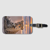 Luipaard op het strand bagagelabel (Voorkant (horizontaal))