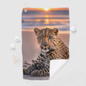 Luipaard op het strand golfhanddoek (Insitu)