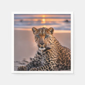 Luipaard op het strand servet (Voorkant)
