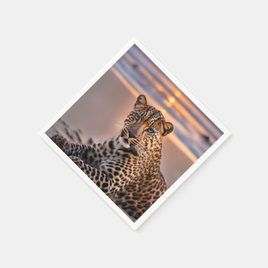 Luipaard op het strand servet (Hoek)