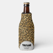 Luipaard op maat bedrukt flesjeskoeler (Fles Voorkant)