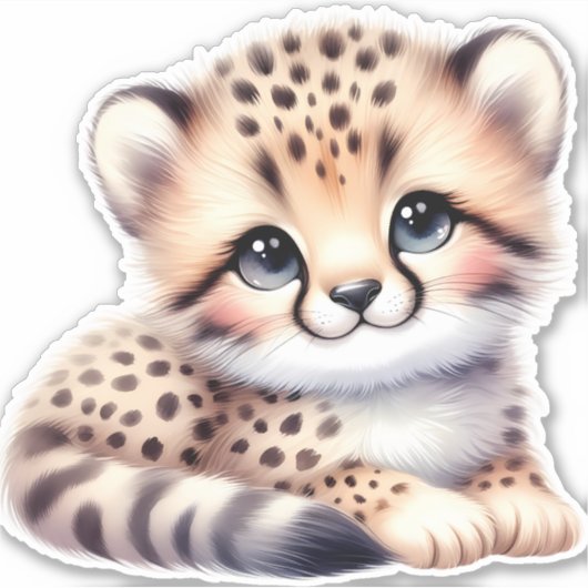 Luipaard op maat gesneden scrapbooking sticker (Voorkant)