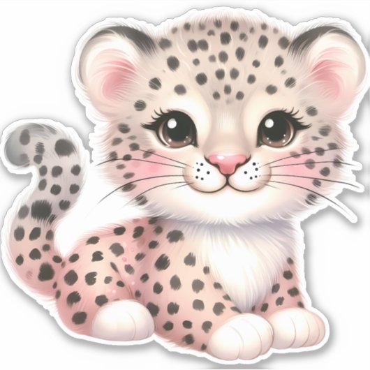 Luipaard op maat gesneden scrapbooking sticker (Voorkant)